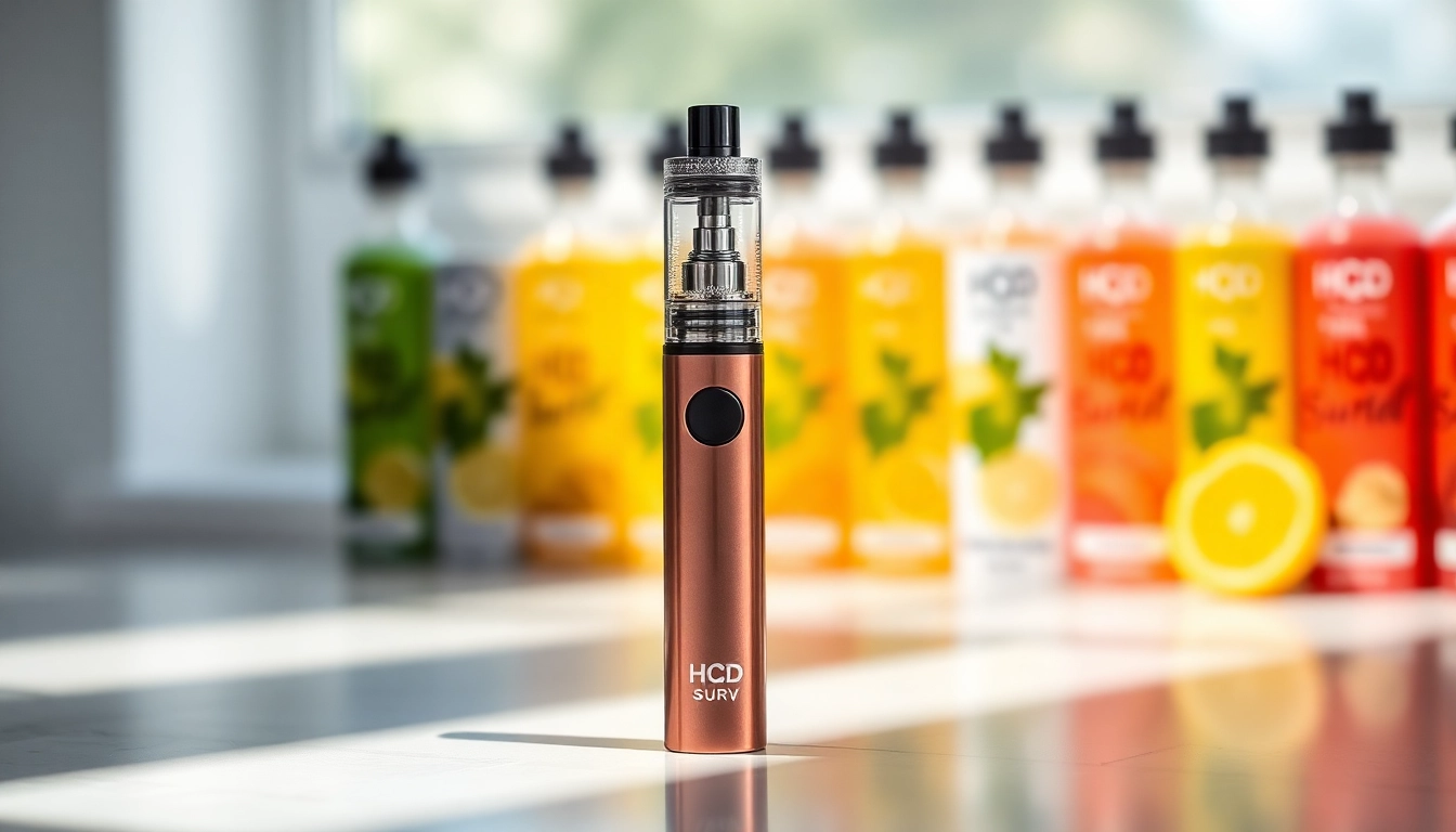 Hqd surv kaufen featuring a stylish HQD Surv vape surrounded by colorful flavor options.