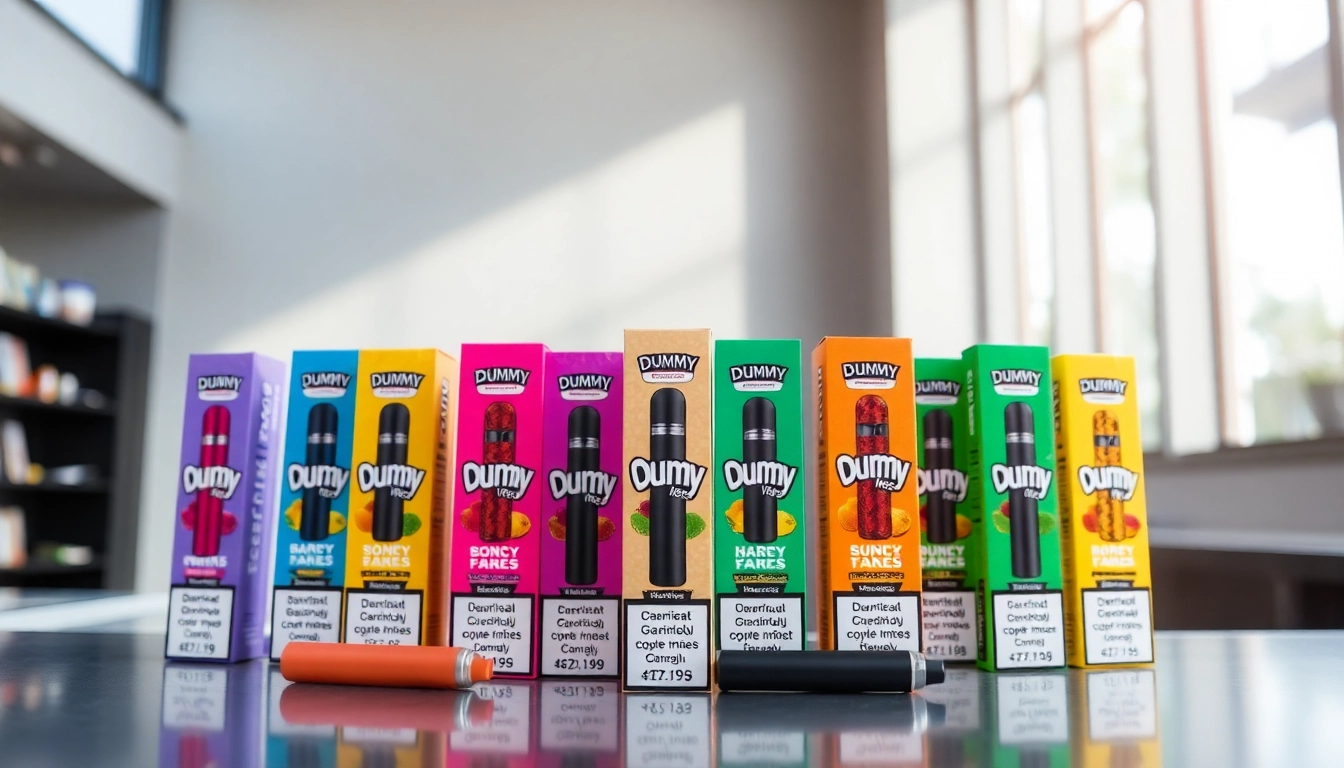 Check out Dummy Vapes price with a colorful showcase of different flavors and packaging designs.