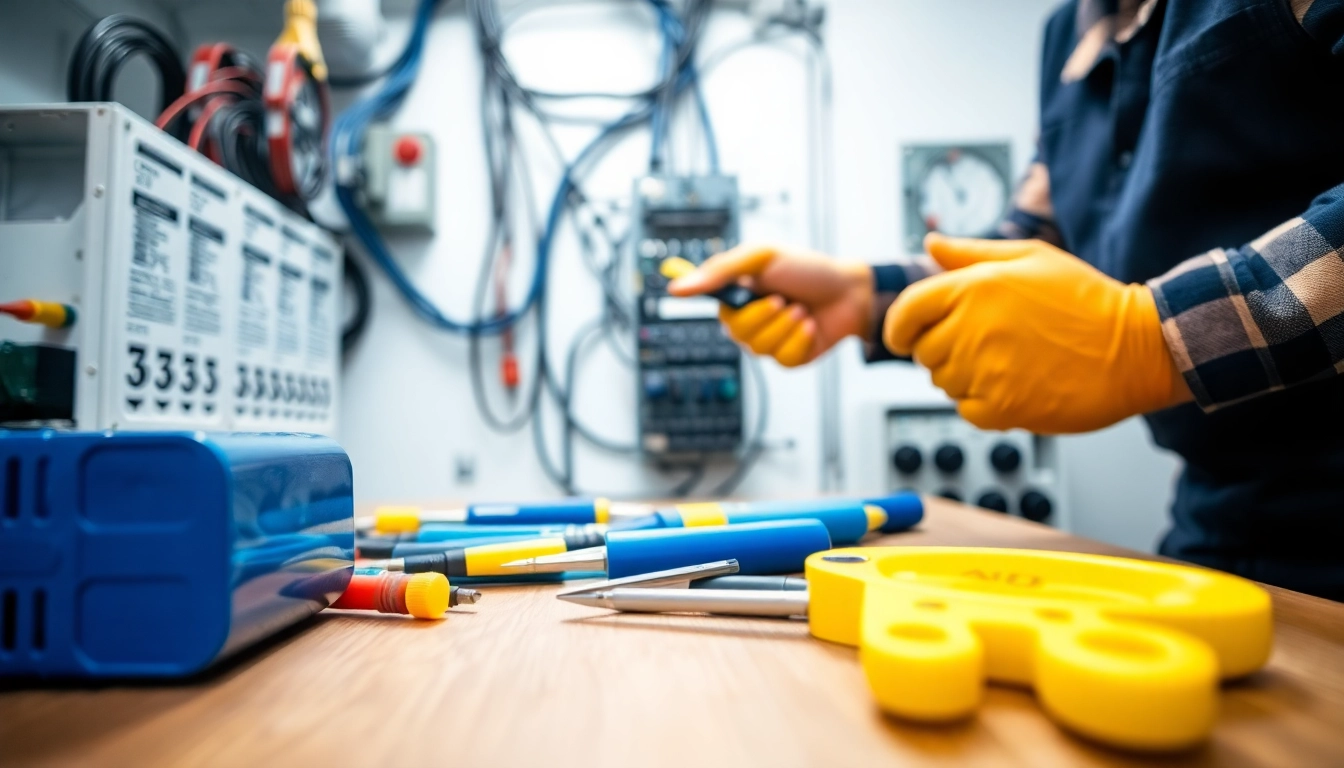 Professional electrician providing urgent Elektriker Notdienst service with specialized tools in action.