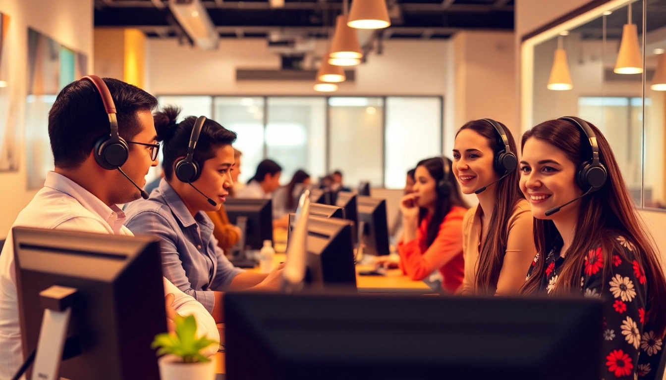 Agents at Tijuana call centers providing professional customer service in a modern office.