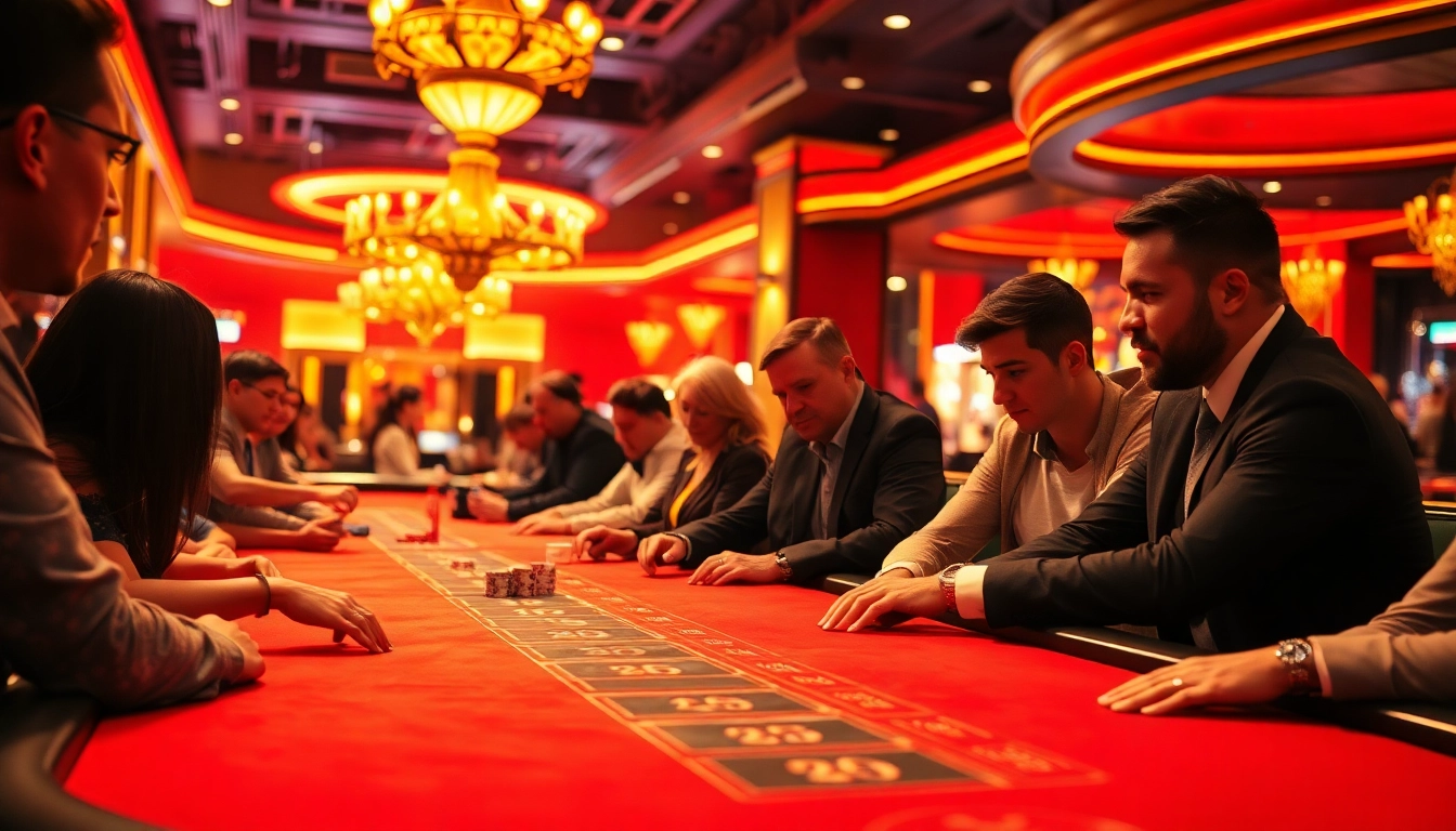 Experience the thrill of ok win at an exciting casino game table with players engaged in action.