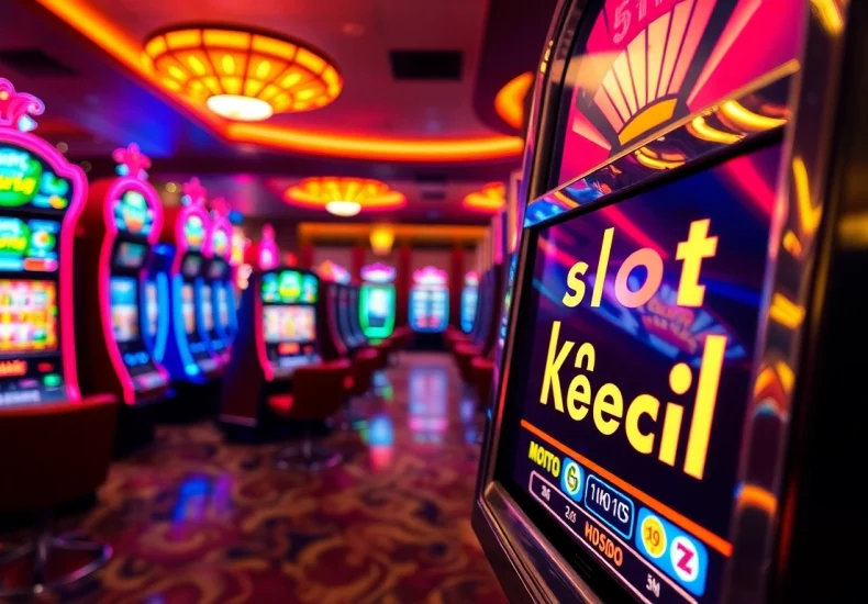 Experience the thrill of slot bet kecil at a lively casino, featuring vibrant slot machines ready for action.