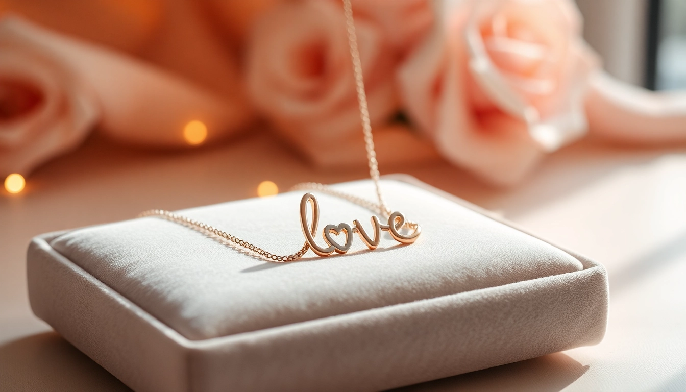 Showcasing a beautiful love necklace, this image provides more info about elegant jewelry designs.