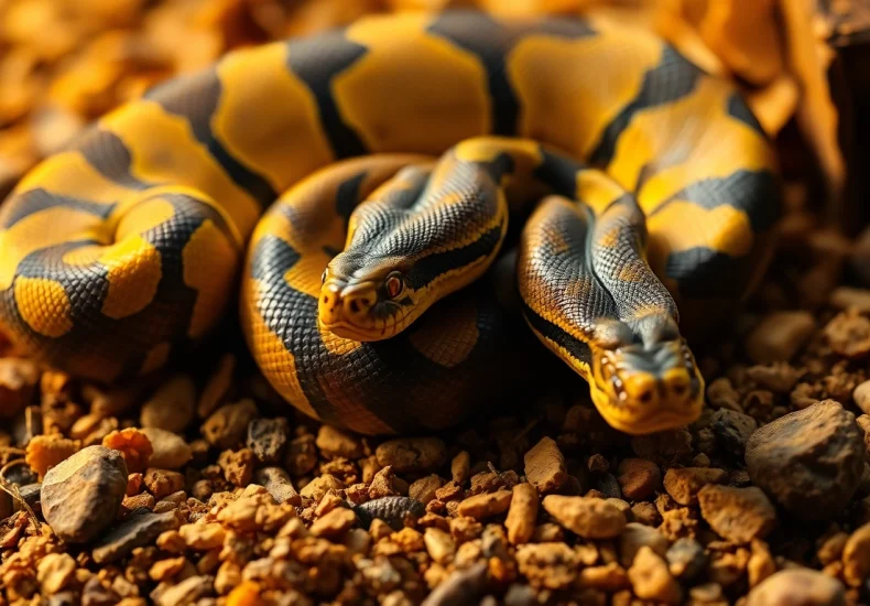 Find stunning volta ball python for sale​ featuring mesmerizing patterns and colors in a natural setting.