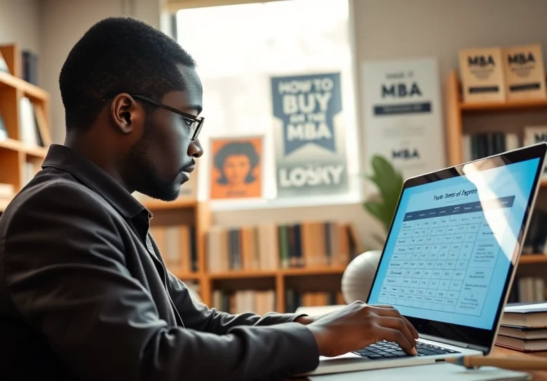 Learn how to buy an MBA degree with insights from a professional in a modern office.