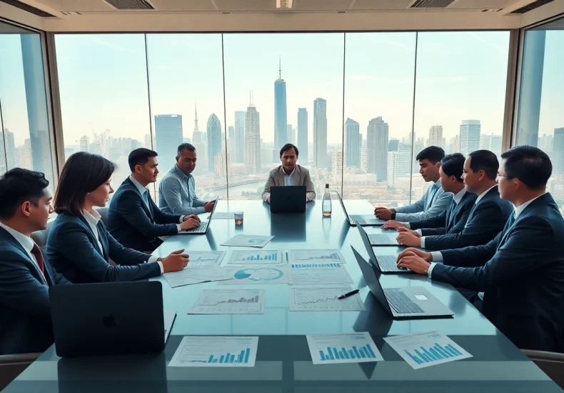 Analyze import tariffs in China with a diverse team discussing strategic trade decisions.