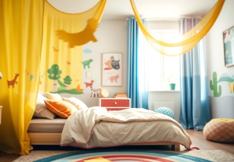 Enhance your space with playful kids room curtains in a whimsical setting for joyful decor.