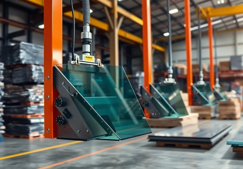Vacuum liftting equipment demonstrating efficiency in lifting heavy materials in an industrial setting.