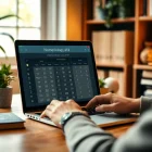 Calculate your destiny with a numerology calculator on a modern laptop in a cozy study.