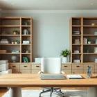 House organizer Johns Creek arranging a bright, organized home office workspace for productivity