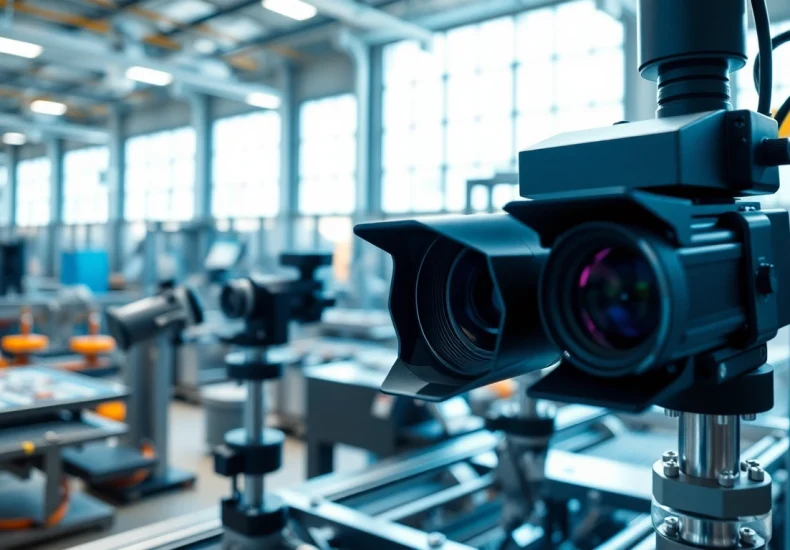 Capture of a machine vision system inspecting products on a production line.