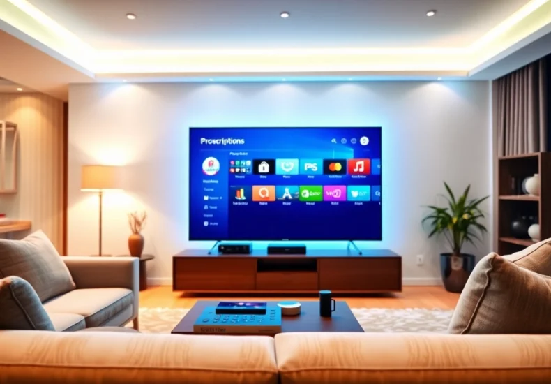 Enhance your entertainment experience with IPTV Subscription setup in a cozy living room.