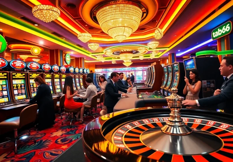 Experience the excitement of tab66 casino with vibrant gaming areas and enthusiastic players.