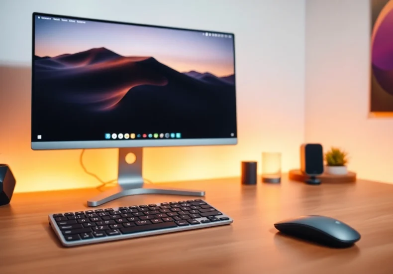 Showcase how to easily navigate line電腦版下載 on a desktop screen with a modern computer setup.