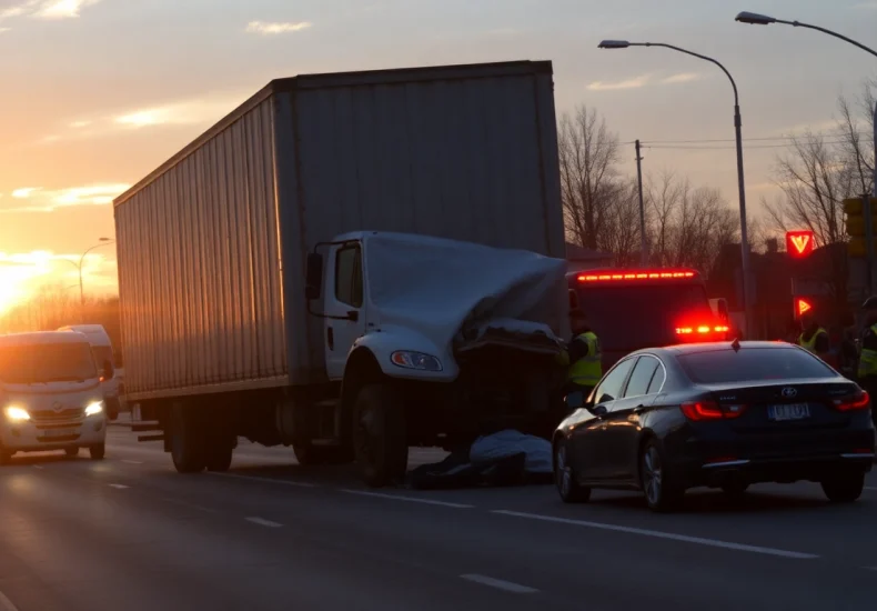 Düzce'de meydana gelen trafik kazası sonrası, kamyon ve küçük aracın çarpışmasının ardından sağlık ekipleri yardıma koşuyor.