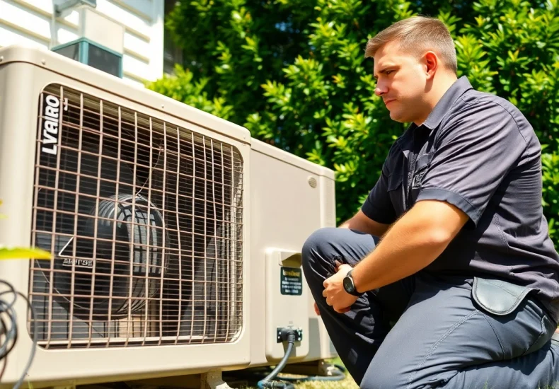 AC repair Glendale AZ service by an HVAC technician in a residential setting.