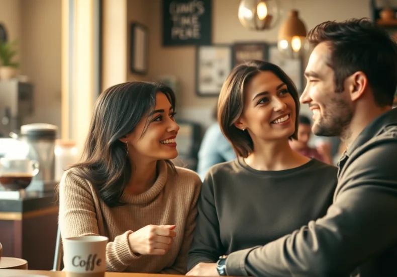 Couple engaging in meaningful communication in relationships at a coffee shop, showcasing intimacy and connection.