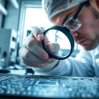 Learn about microchips through a professional examining a detailed microchip.