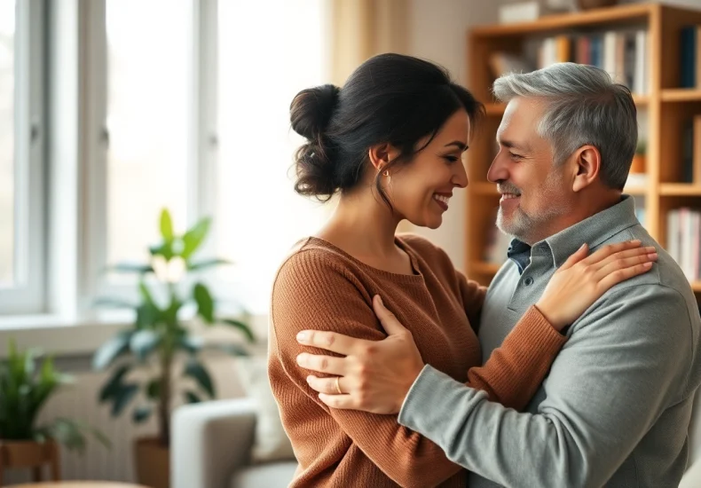 Couple practicing effective communication in relationships, sharing sincere moments.