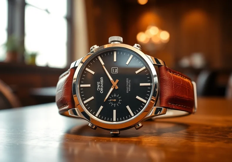 Elegante Herren Armbanduhren auf einem Holzuntergrund präsentieren Stil und Qualität.