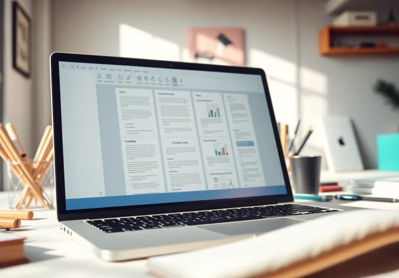 Engage with our plagiarism checker tool displayed within a modern workspace for seamless document analysis.