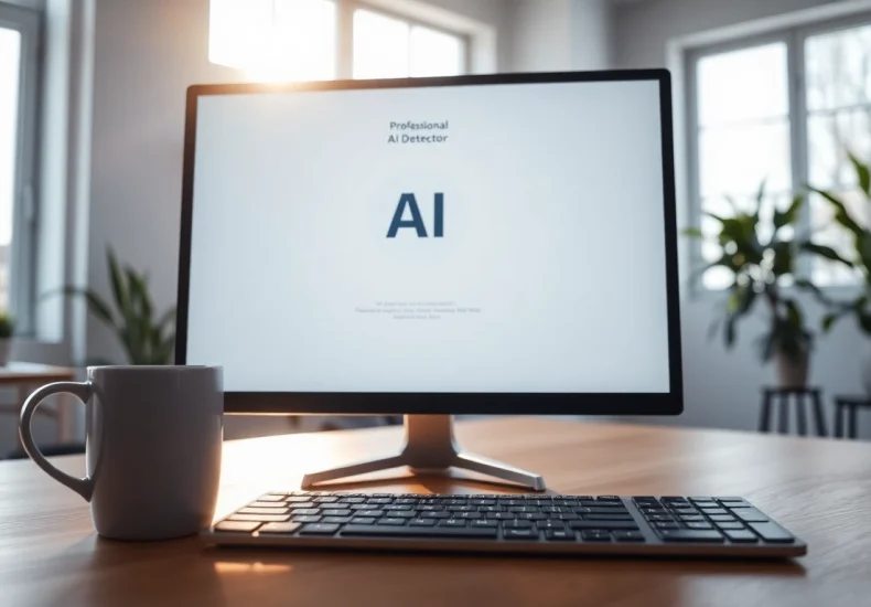 Analyze text quality with this AI checker in a modern workspace.