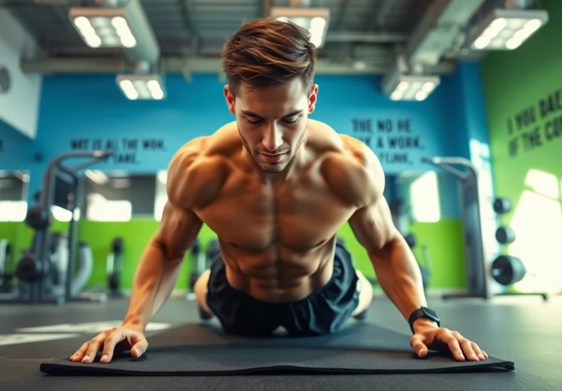 Get fit with een intense sixpack workout en een gemotiveerde sfeer in de sportschool.
