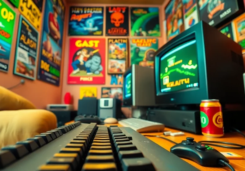 Play classic dos games online with gamers in a cozy vintage setup