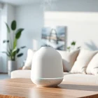 Enhance your space with a USB Air Humidifier Diffuser, showcasing sleek design and plants.