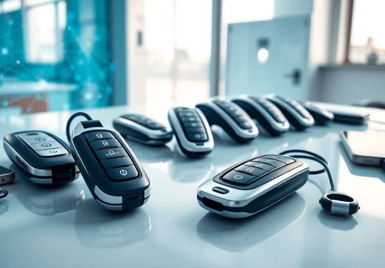 Explore various keys for electric cars showcasing modern designs and integrated technology.