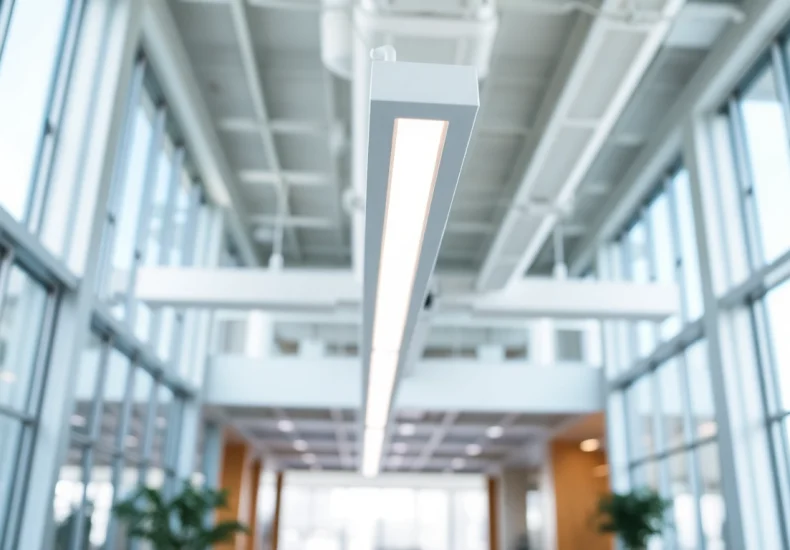 LED Batten Fixture Customized illuminates a modern office with sleek design and energy efficiency.