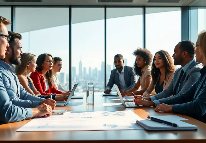 Developing a Recession Proof Business strategy during a productive meeting in a vibrant office.
