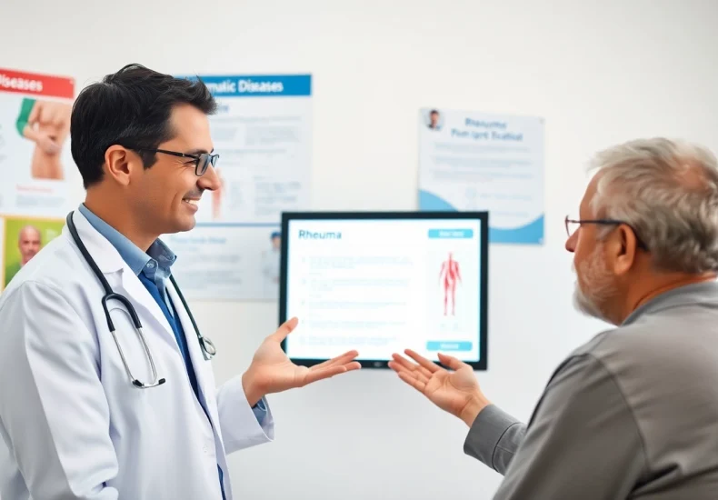 Identifying Rheuma symptoms through a thorough examination of the patient in a medical setting.