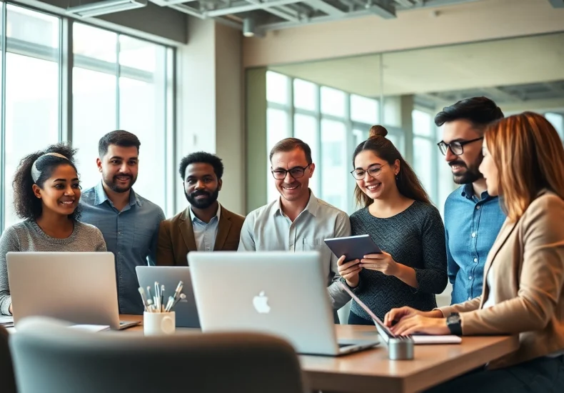 Enhance IT Services Markham with a diverse team collaborating in a modern office environment.