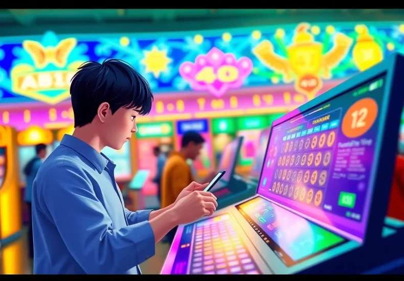 Engaging interface of 4d online lottery gaming with vibrant elements.