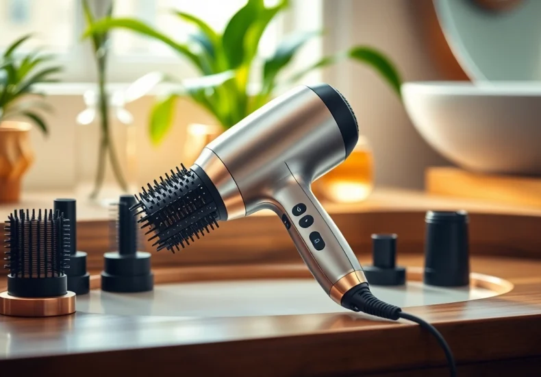 Use the Hair Dryer Brush 7 in 1 to style your hair effortlessly with its versatile features.
