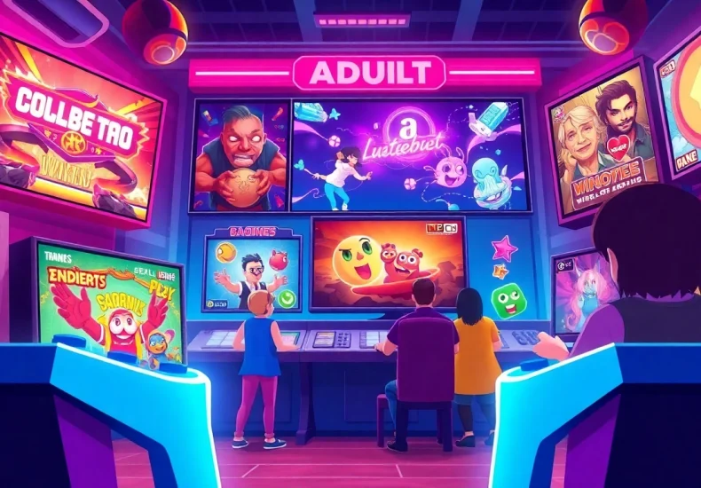 Experience game sex with exciting visuals of adult-themed games on a vibrant gaming interface.