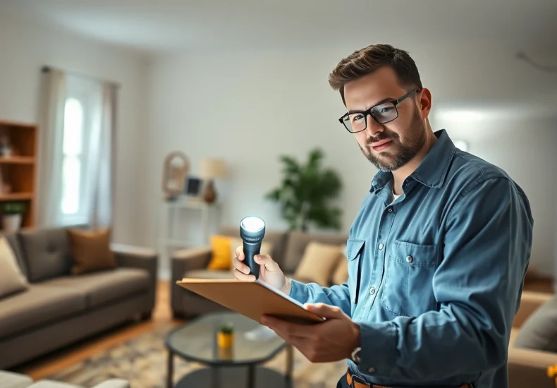 Pest control services expert inspecting a home thoroughly for pest issues.