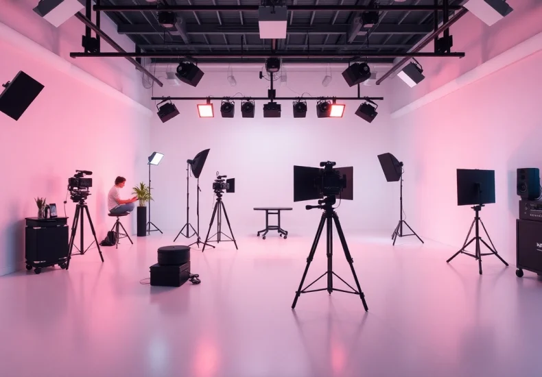 Showcase of 영상제작 techniques in an engaging video production studio environment with creative equipment.