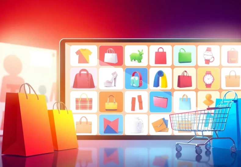 Discover the unique offerings of ultimateshop while exploring a vibrant online shopping interface filled with various products.