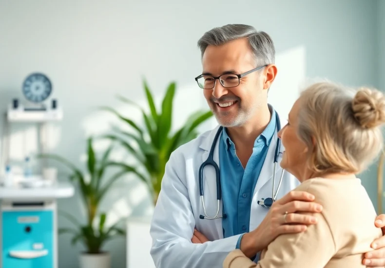 Engaging healthcare professional at cccvegas.com's modern medical office, ensuring personalized care.