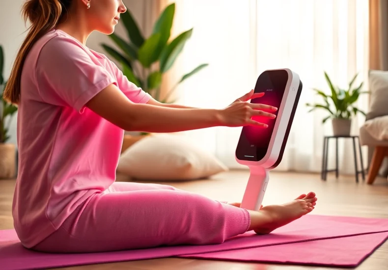 Experience full body red light therapy at home with a relaxing at-home setup.